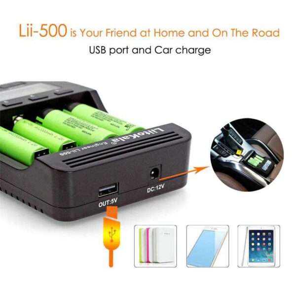 Liitokala Lii-500 LCD 3.7V 18650 18350 18500 16340 17500 25500 10440 14500 26650 1.2V AA AAA NiMH lithium battery Charger in Pakistan - Image 2