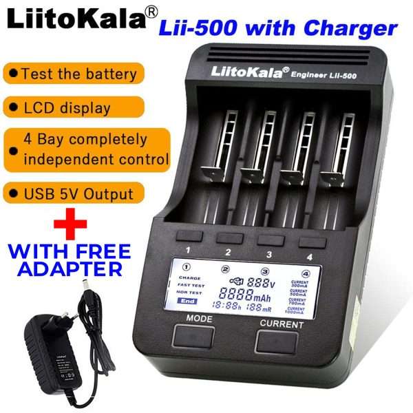 Liitokala Lii-500 LCD 3.7V 18650 18350 18500 16340 17500 25500 10440 14500 26650 1.2V AA AAA NiMH lithium battery Charger in Pakistan