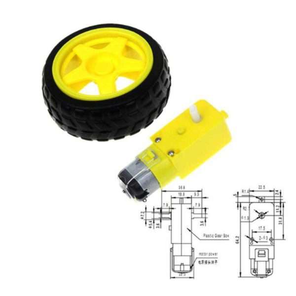 TT Motor Smart Car Robot Car Gear Motor & Wheel for Arduino DIY Kit in Pakistan - Image 2