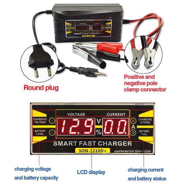 Original Suoer 10A Charger SON-1210D+ 220VAC to 12V DC Smart Digital Battery  Charging in Pakistan - Maaz Electronics