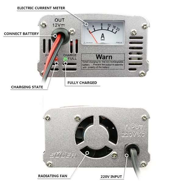 Original Suoer 10A Charger MA-1210AS Battery Reverse Polarity 220VAC to 12V DC in Pakistan - Image 4