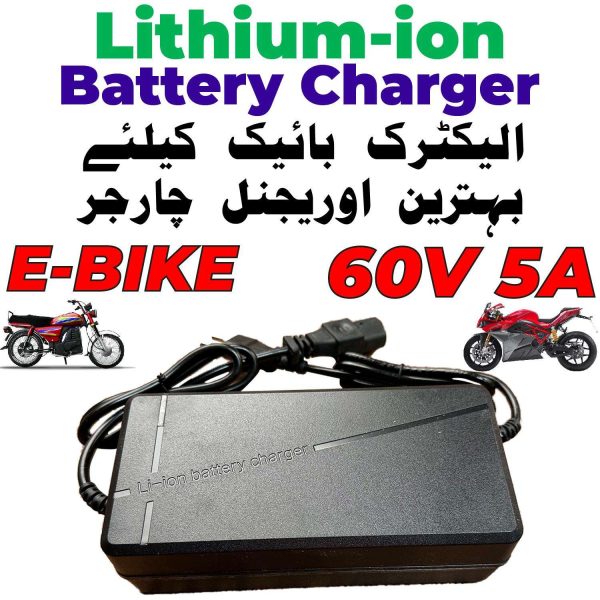 Original Lithium-ion Battery Charger 60V 5A Fast Smart Charger 110V / 220V for E-Bike Scooter Rickshaw Battery Pack in Pakistan