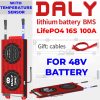 DALY 16S 48V 100A BMS with NTC Sensor for LifePO4 Battery Pack