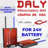DALY 8S 24V 50A BMS with NTC Sensor for LifePO4 Battery Pack