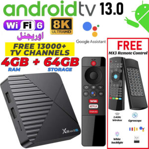 X88 MINI 13 ATV Smart TV Box RK3528 Android 13.0 2.4G /5G Dual Wifi6 HD 8K 4GB 64GB with Free MX3 Remote in Pakistan