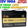 12V 100A LiFePO4 Lithium Iron Phosphate Battery Deep Cycles for UPS Solar System Car 8 Year Life 1 Year Warranty in Pakistan