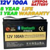 Bluetooth 12V 100A LiFePO4 Lithium Iron Phosphate Battery Deep Cycles for UPS Solar System Car 8 Year Life 1 Year Warranty in Pakistan