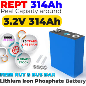 REPT 3.2V 314A LiFePO4 Battery Lithium Iron Phosphate Cell Deep Cycles for Electric Bike EBike Inverter Solar UPS 25 Year Life in Pakistan