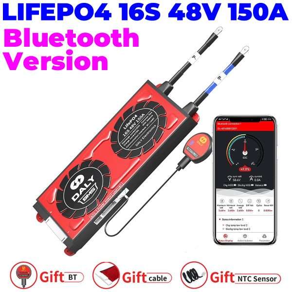 DALY 16S 48V 150A BMS with Bluetooth & NTC Sensor for LifePO4 Solar Inverter UPS Battery Pack in Pakistan