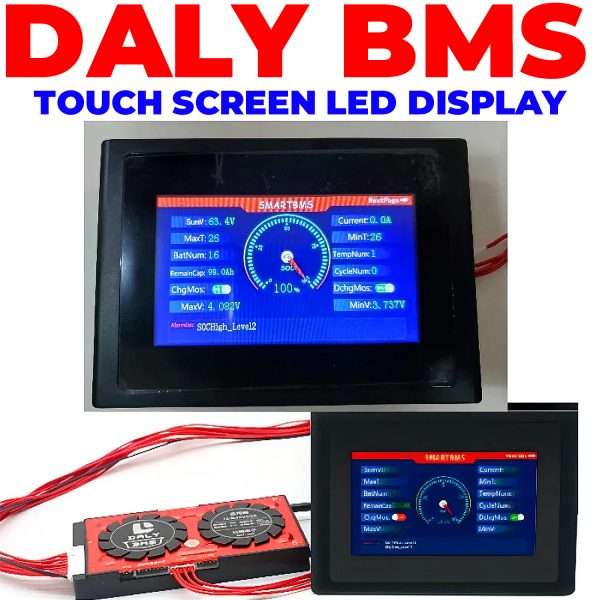 DALY Smart BMS LCD Touch Screen For Lithium Li-ion LiFePO4 LTO Battery in Pakistan