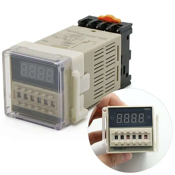 DH48S-S Digital Time Delay Relay AC 220V Repeat Cycle SPDT with Socket DH48S Series Mist System Delay Timer with Base in Pakistan