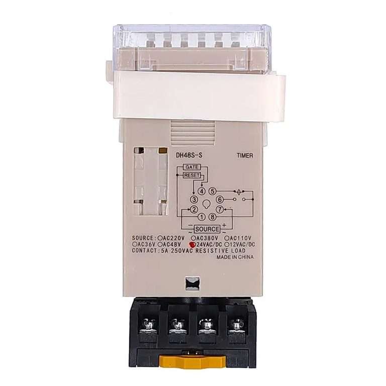 Wtukmo Multifunction Digital Timer Relay – 8-Pin SPDT On-Delay & Repeat Cycle, 0.1S–99H, 12V/24V/110V/220V AC (Model: DH48S-S, 110V AC)