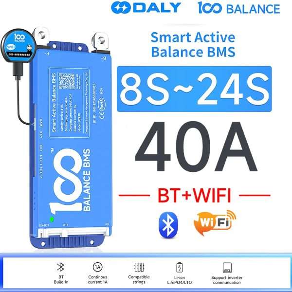 DALY 100 BALANCE Smart Active Balance 40A BMS (8S-24S) (24V-72V) JK Active Balance WiFi BMS LiFEPO4 in Pakistan