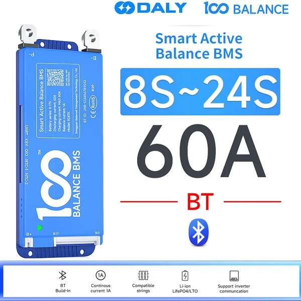 DALY 100 BALANCE Smart Active Balance 60A BMS (8S-24S) (24V-72V) JK Active Balance WiFi BMS LiFEPO4 in Pakistan
