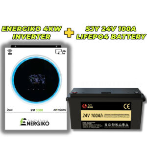 ENERGIKO 4KW Voltronic Solar Inverter With SJY 24V 100AH Lithium LifePO4 Battery in Pakistan