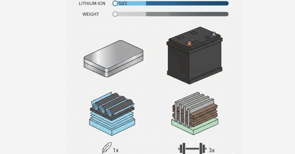 Comparison between lithium solar battery and lead-acid battery