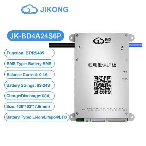 JK Smart BMS 60A 8S to 24S 0.4A Active Balance Bluetooth BMS for LifePO4 Solar Inverter UPS Battery Pack JK-BD4A24S6P in Pakistan