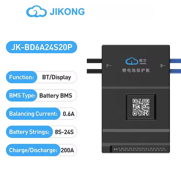 JK Smart BMS 200A 8S to 24S 0.6A Active Balance Bluetooth BMS for LifePO4 Solar Inverter UPS Battery Pack JK-BD6A24S20P in Pakistan