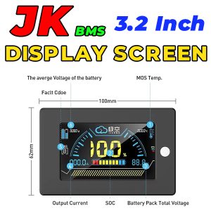 JIKONG Smart BMS LCD 3.2 Inches JK BMS Display Screen Current Voltage Temperature SOC For Lithium Li-ion LiFePO4 LTO Battery in Pakistan