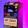 SJY 48V 280A LiFePO4 Metal Body Wheel Mount WiFi Bluetooth Digital Touch Display Lithium Iron Phosphate Battery Deep Cycles Powerwall for Solar Inverter System UPS in Pakistan