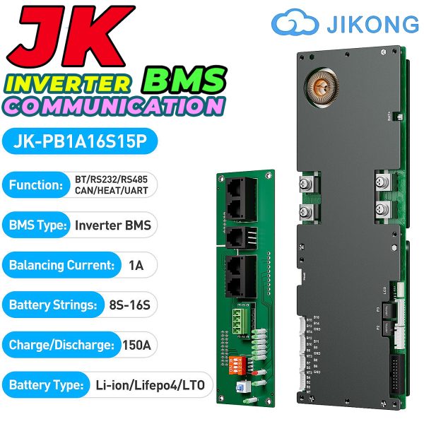 JK Smart Inverter BMS 150A 8S to 16S 1A Active Balance Bluetooth BMS for LifePO4 Solar Inverter UPS Battery Pack JK-PB1A16S15P in Pakistan