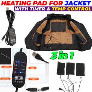 Heating Pad 5V Electric Heating Sheet With 3 Pads Gear Adjustable Time & Temperature Heating Warmer Pad For Vest Jacket in Pakistan