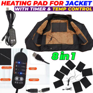 Heating Pad 5V Electric Heating Sheet With 8 Pads Gear Adjustable Time & Temperature Heating Warmer Pad For Vest Jacket in Pakistan
