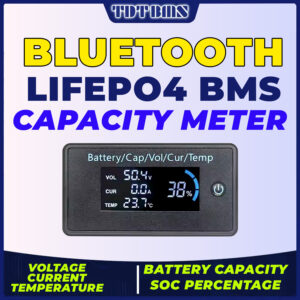 TDT Smart BMS Battery Voltage Current Temperature Capacity SOC Coulombmeter LCD For Lithium Li-ion LiFePO4 LTO Battery