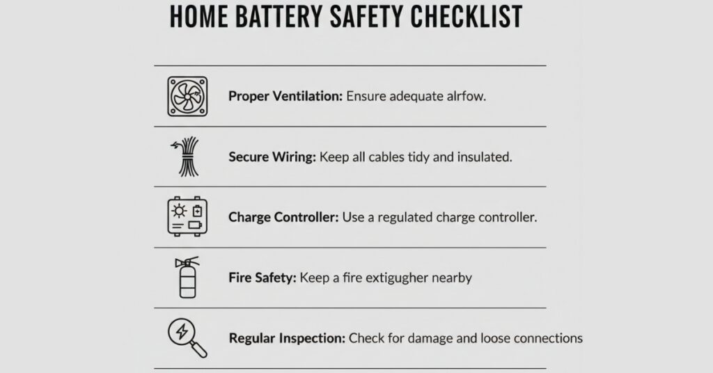 Home and solar battery safety checklist