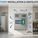 Illustration showing lithium-ion battery exposed to safe and high temperature conditions
