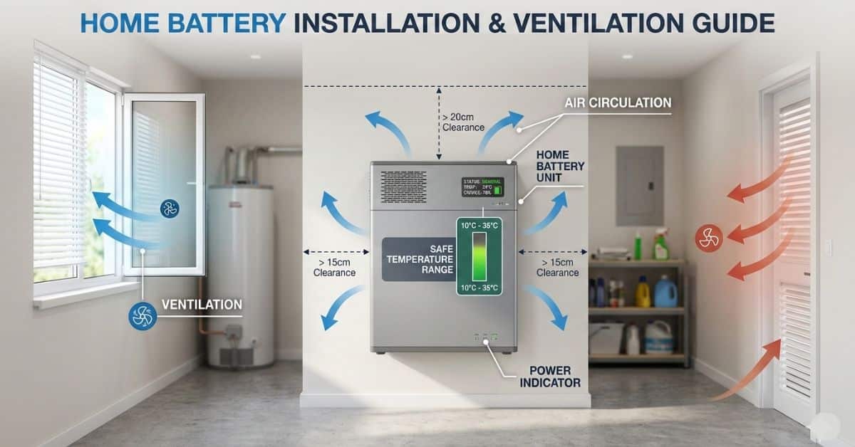 Illustration showing lithium-ion battery exposed to safe and high temperature conditions