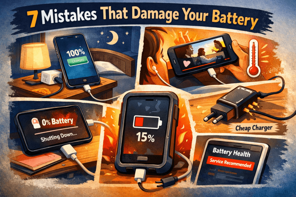 smartphone battery draining fast low battery warning