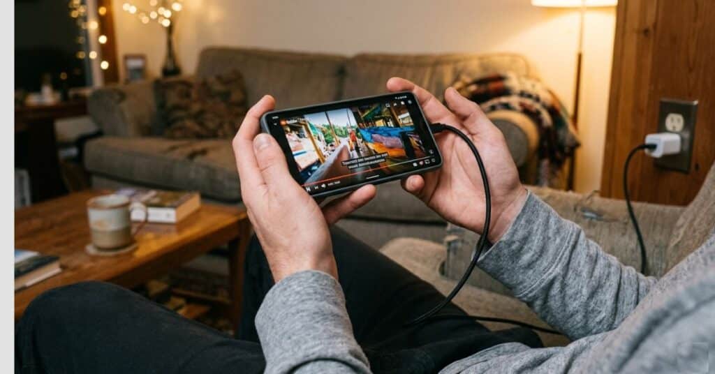 using smartphone while charging causing heat buildup