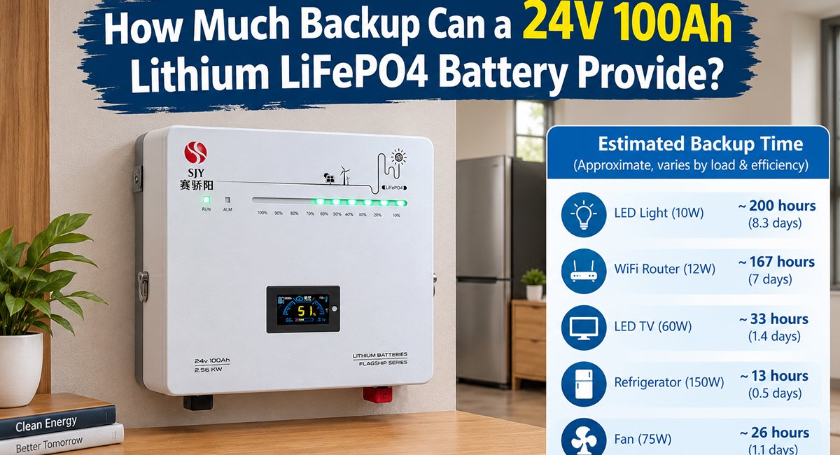 24V 100Ah LiFePO4 lithium battery for inverter backup Copy alt text