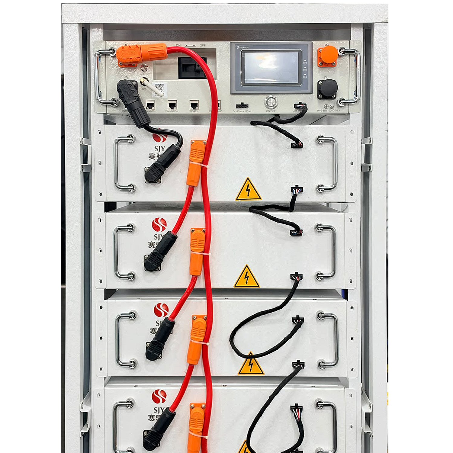 SJY 520V 100Ah High Voltage LiFePO4 Battery Bank with Touch Screen Display for Solar Inverter Systems